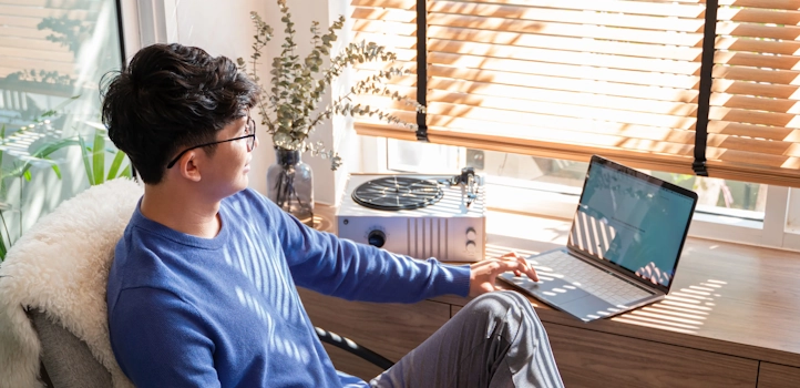 A man working on a laptop