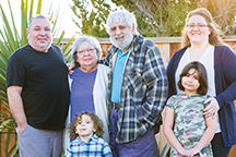 Liz Castro with five of her mutli-generational family members.