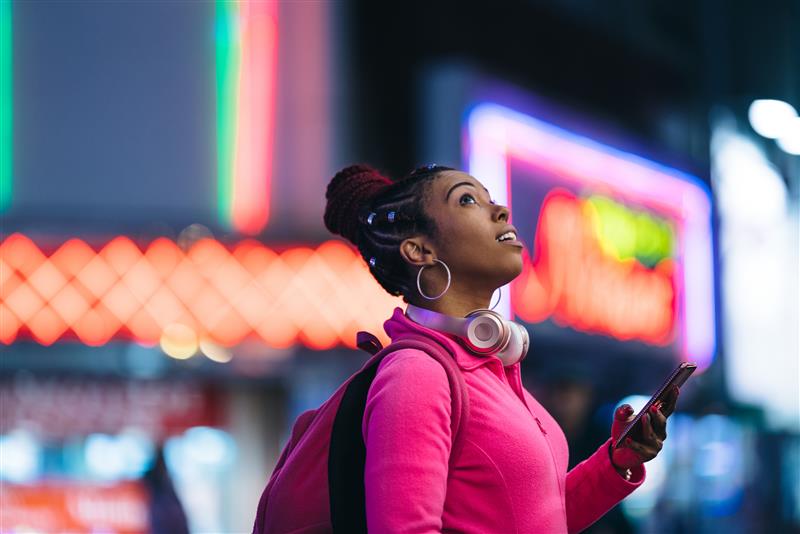 Lady with phone