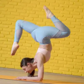 A woman in a yoga pose